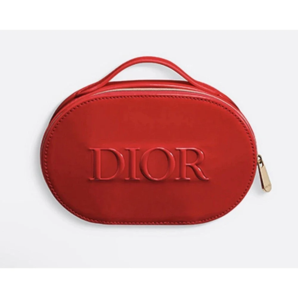 DIOR Beauté Red Patent Leather Cosmetic Bag Pouch w/ Handle 2025 GWP Gift - Picture 1 of 4
